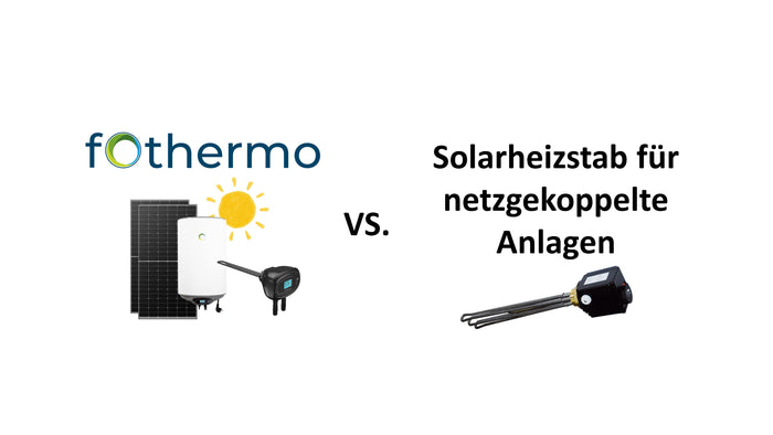 Vergleich der fothermo Produkte mit herkömmlichen solarelektrischen Warmwasserlösungen auf AC-Basis