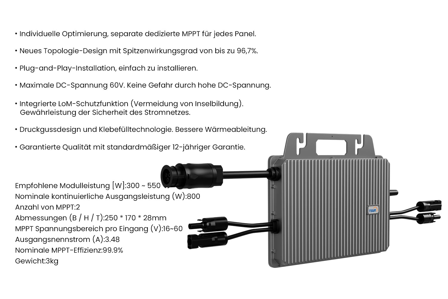 Micro onduleur TSOL-M800 avec WIFI